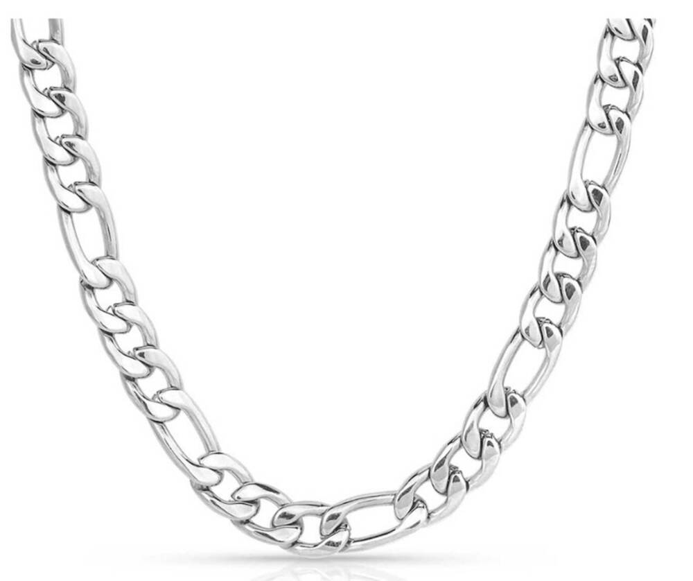 NEW MONTANA SILVERSMITHS men's figaro chain necklace in silver